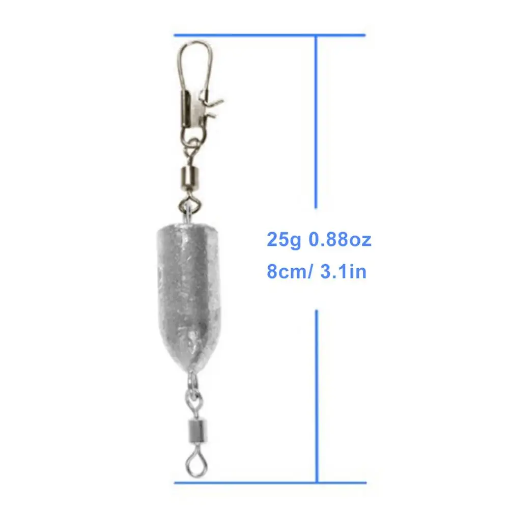 Fishing Tackle Accessories Lead Down Sinker with Connector String Weight Double Ring Bullect Shape 10-25g | Спорт и развлечения