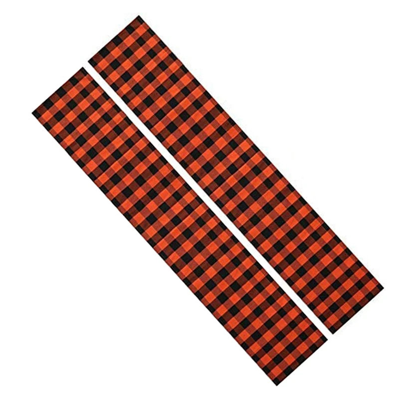 

2 Pack Black and Orange Cotton Table Runner 13X 86 Inch Halloween Table Runner for Indoor Outdoor Halloween Party