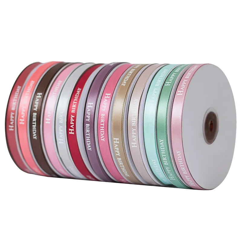 

1CM Ribbon English Polyester Ribbon Birthday Letter Ribbon Baking Happy Birthday Ribbon