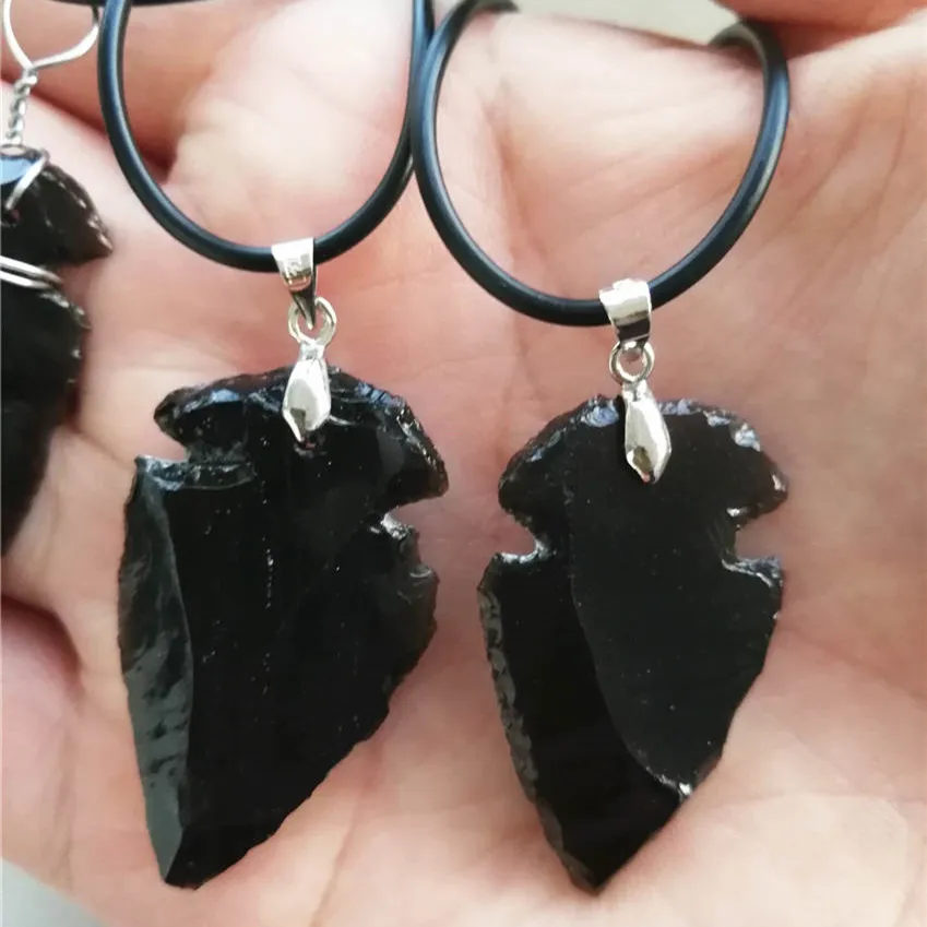Мужской в панк стиле рок сырья черный обсидиан подвески Шарм для мужчин