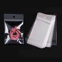 50100pcs transparent self sealing adhesive pouch opp bag plastic storage bags with hang hole for jewelry retail display package