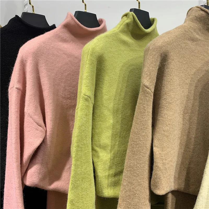 

WEPBEL Wide-Legged Pants Trousers 2 Piece Suit Outfits Autumn Women Sweater Sets Thickened Knitting Oversized Loose Sweater