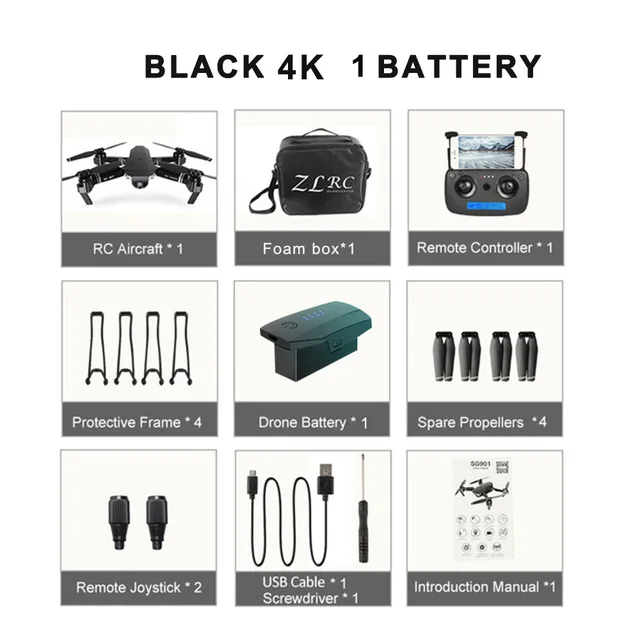 SG901 4K 1B bag SG907/SG901 gps Дрон с 4K HD двойной камерой Широкий угол 5G wifi FPV RC Квадрокоптер складной Дрон Профессиональный gps следуй за мной - Цвет: SG901 4K 1B bag