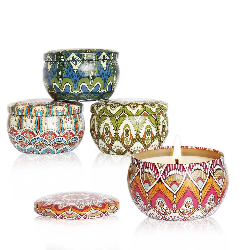 Переносные ароматические свечи 4 шт./компл. роза лаванда гардения Оловянная свеча