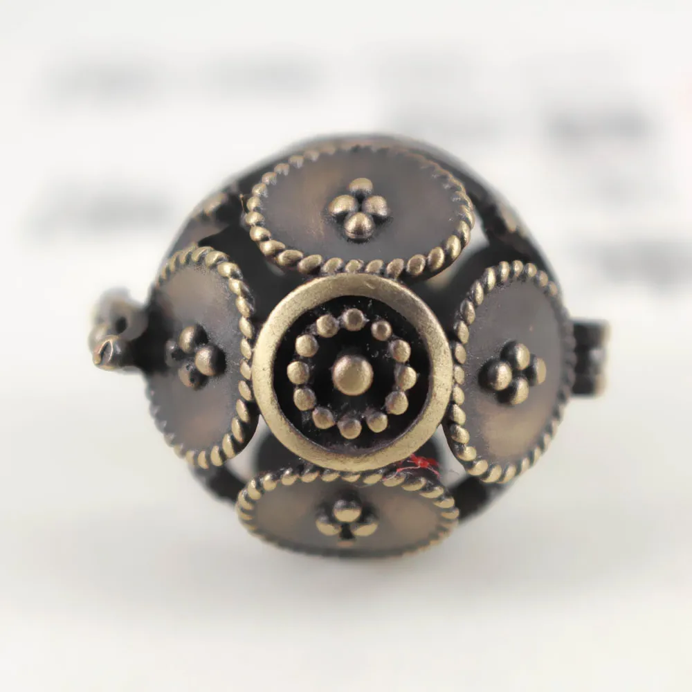 Античная бронзовая Щетка латунная желанная молитва круглая коробка медальон