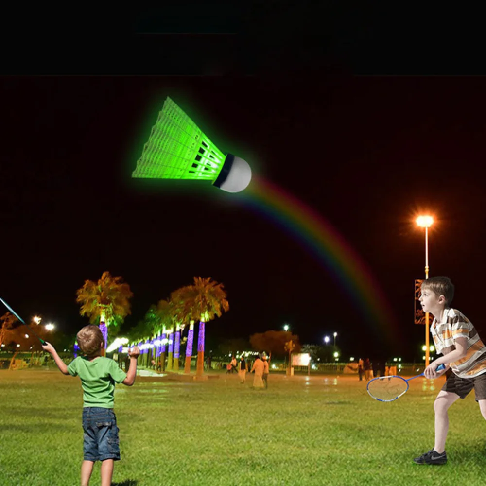 

6 Pcs LED Badminton Luminous Shuttlecocks Exercise Badminton (White Blue)