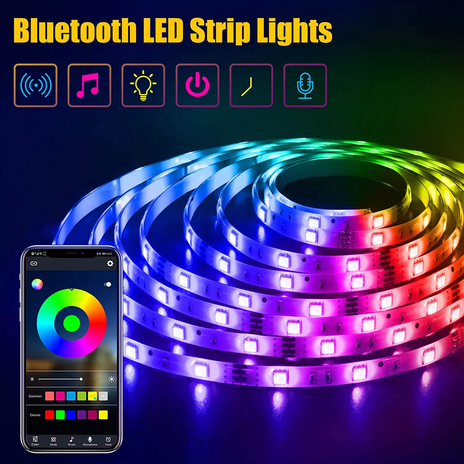 Дешевая оптовая продажа RGB 5 м меняющая цвет SMD 5050 музыкальная декоративная лампа
