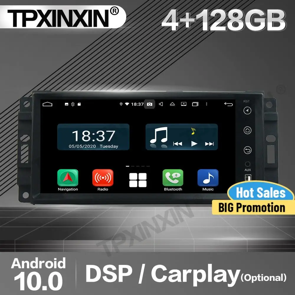 

Автомагнитола 2 Din 4 + 128G для Jeep Wrangler 2008 2009 2010 2011 IPS GPS Navi Player Аудио головное устройство