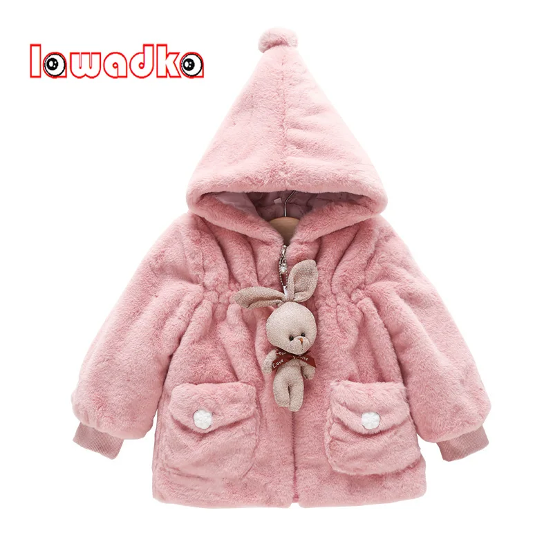 

Lawadka Winter Hooded Baby Girls Coats Faux Fur Padded Jacket Thick Warm Kids Girl Clothes Fashion Snowsuit Children's Outerwear