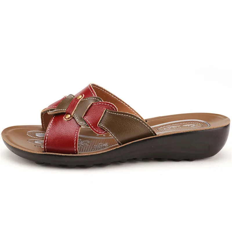 Сандалии CEYANEAOSummer женские из натуральной кожи удобные босоножки на танкетке