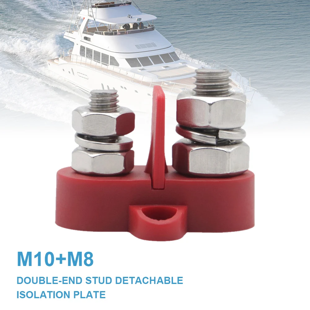 

1pc Boat Busbar Battery Power Distribution Terminal Block M10+M8 Dual Studs Bus Bar For Marine Car Trailer RV Marine Hardware