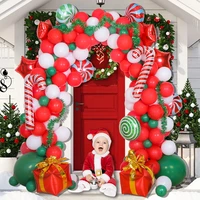 2021 merry christmas balloons set aluminium foil ballon arch garland kit for home decoration indoor outdoor christmas background