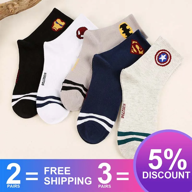 Новые носки с героями комиксов Marvel повседневные мужские Носки рисунком