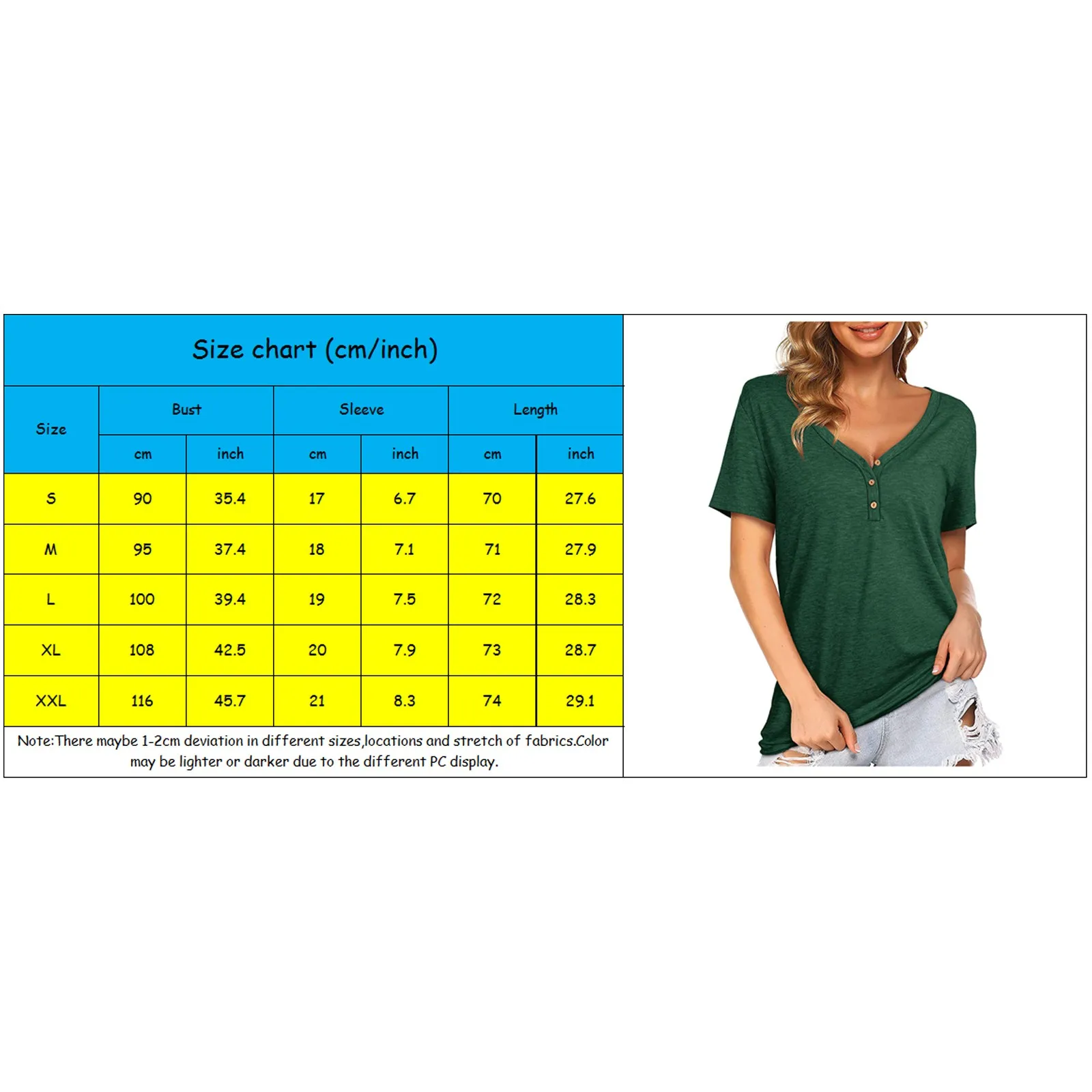 

Harajuku Women's T Shirt Summer Solid Color Button V-neck Short Sleeve T Shirt Casual Daily Tops Tee Camisetas De Mujer Chemise