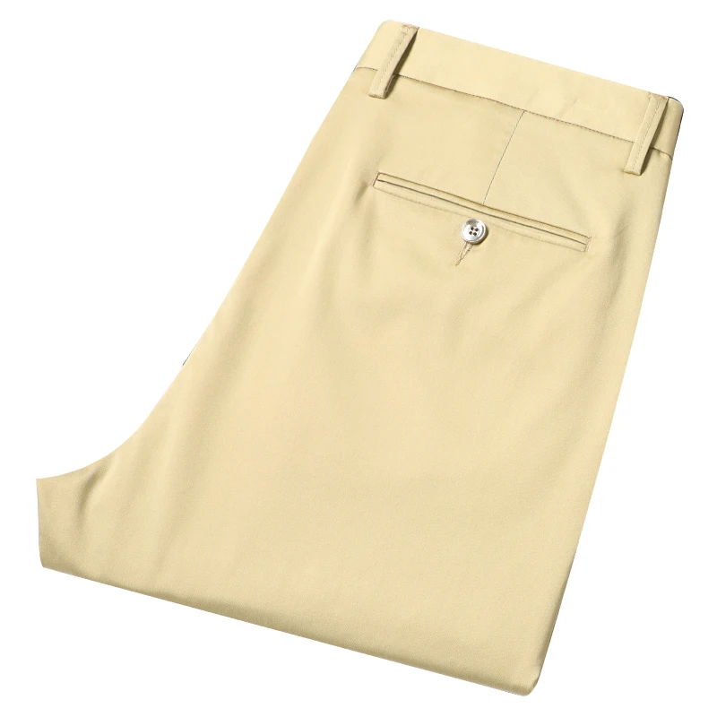 

2021 spring summer high quality bamboo fiber lightweight pants business casual classic brand men's fitted straight trousers