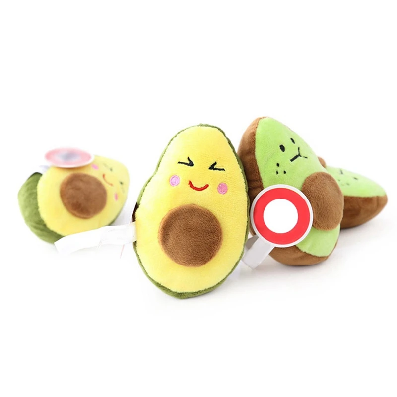 Plush Fruit Shaped Squeaky Dog Toy for Teeth Cleaning and Stress Relief image 3