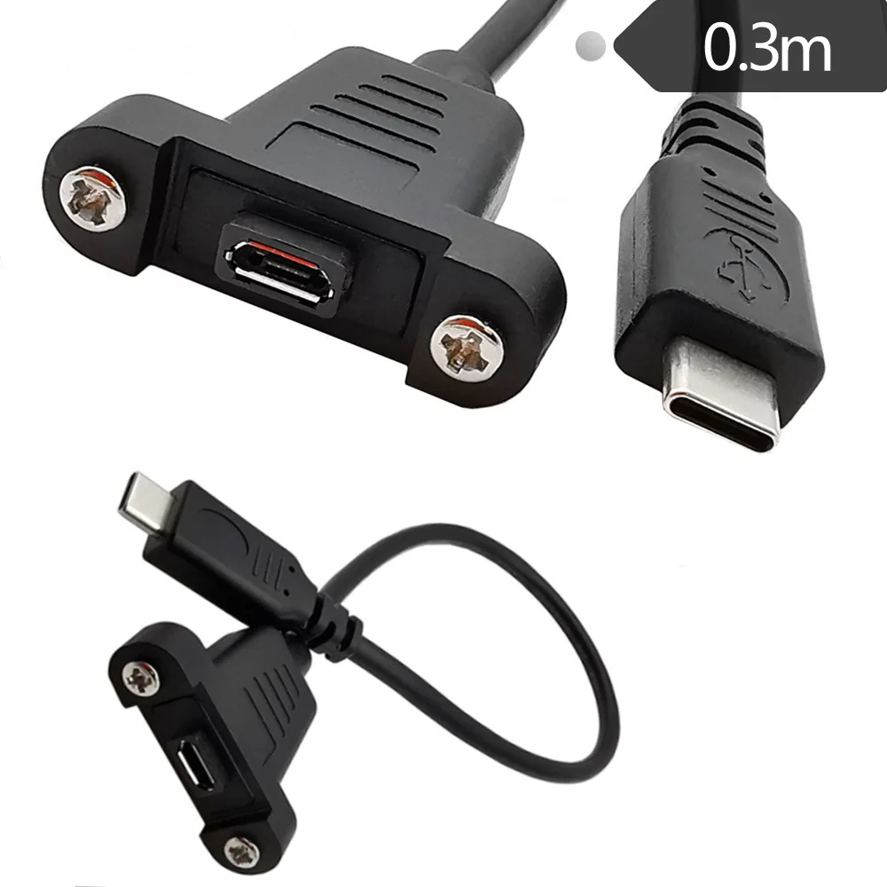 30 см USB3.1 Type C папа к Micro/mini USB 3.1 5Pin мама Панельное крепление кабель для передачи