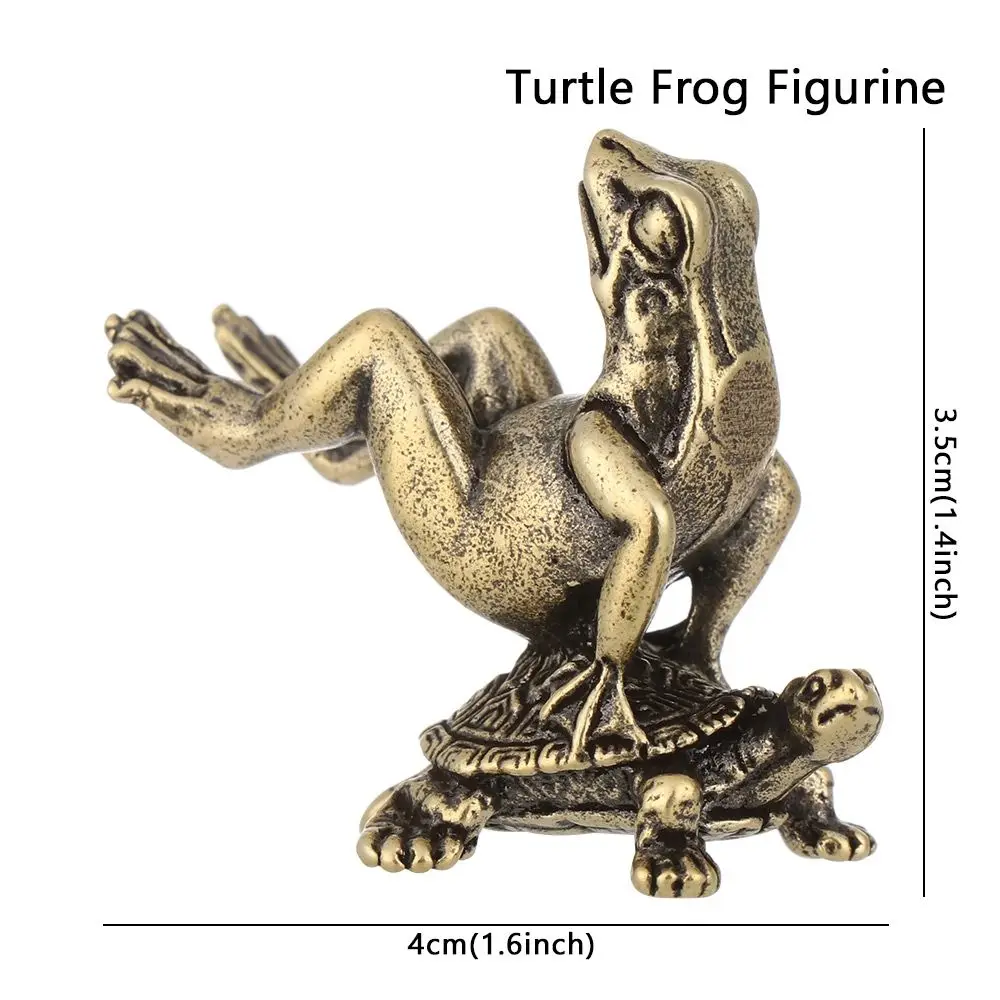 

Retro Brass Frog Tortoise Statue Decoration Handcrafted Animal Accessories Home Decoration Meditation Zen Mini Crafts