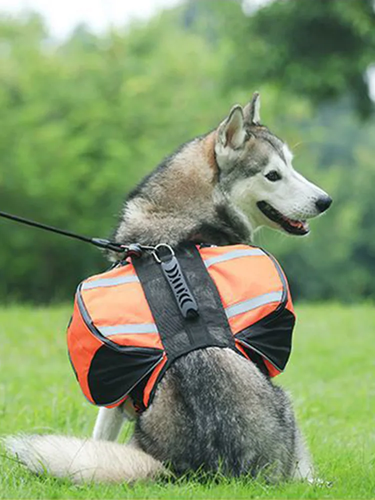 

Pet Outdoor Leash Backpack Dog Reflective Adjustable Saddle Bag Harness Carrier For Traveling Hiking Camping Saddle Travel Bags