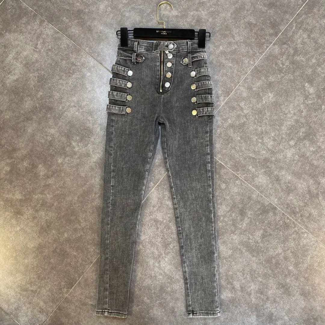 DEAT 2021 Осенние Новые поступления винтажные длинные джинсовые штаны с высокой