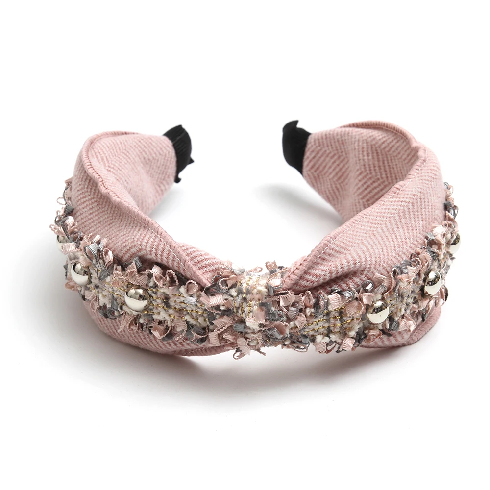 

Повязка на голову женская с заклепками, модный шикарный обруч в стиле барокко, широкая лента для волос