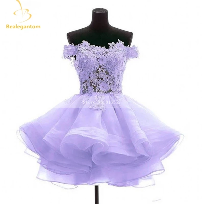 Bealegantom New Lovely Lilac Short Prom Dresses 2021 Sweetheart Flowers Organza Homecoming Graduation Dresse Formal Party Gown Bealegantom New Lovely Lilac Short Prom Dresses 2021 Sweetheart Flowers Organza Homecoming Graduation Dresse Formal Party Gown