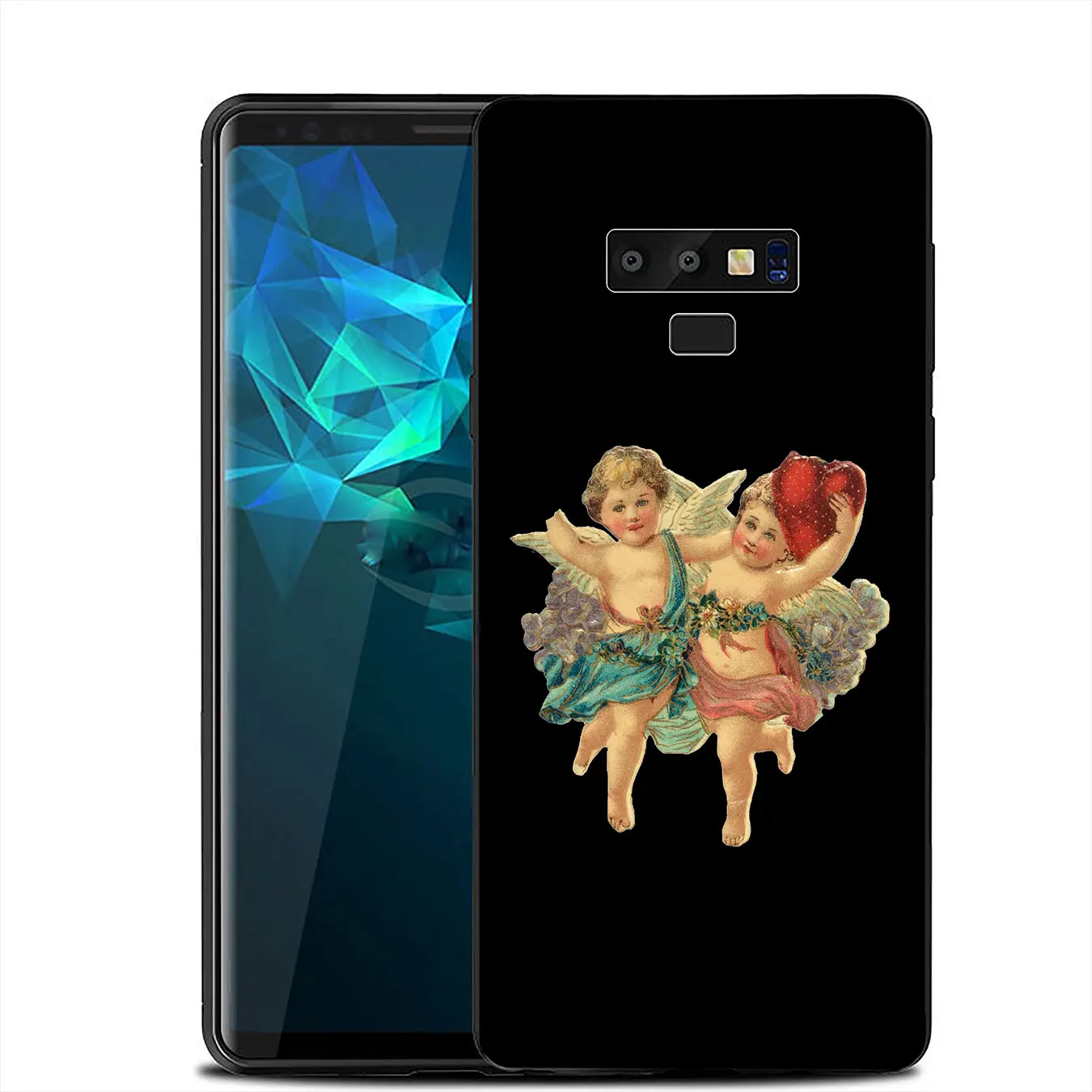 IYICAO Vintage Oil Little Angel Soft Silicone Cover Case for Samsung Galaxy J8 J7 Duo J6 J4 Plus A2 Core Prime 2018 Black |
