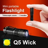 mini portable led flashlight 100000 lumens q5 xhp50 2 wick zoomable torch rechargeable flash light ipx4 waterproof edc lantern