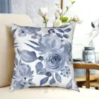 Мягкая подушка Hamptons с цветочным рисунком, домашняя мягкая подушка в стиле Hamptons, синяя Подушка с цветочным рисунком, темно-синий