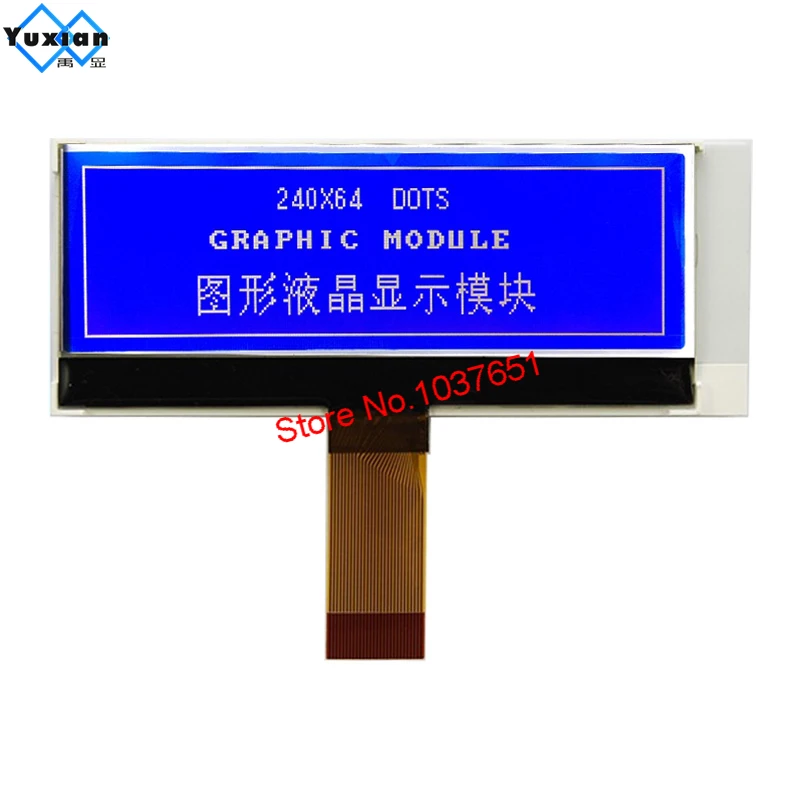 Фото Графический модуль FSTN blue, маленький мини 240x64 24064 COG LCD дисплей 3,3 В UC1698u SPI серийный 1u корпус LG240644, высокое качество №3