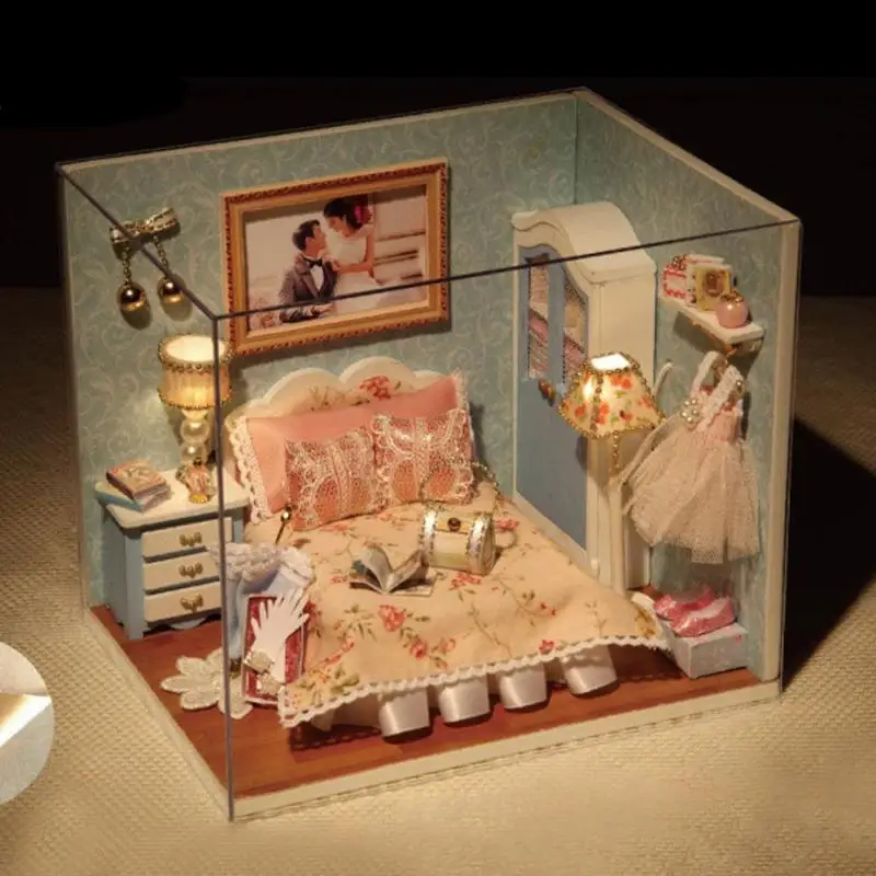 3d Diy кукольный домик деревянные кукольные домики Миниатюрные аксессуары подарок