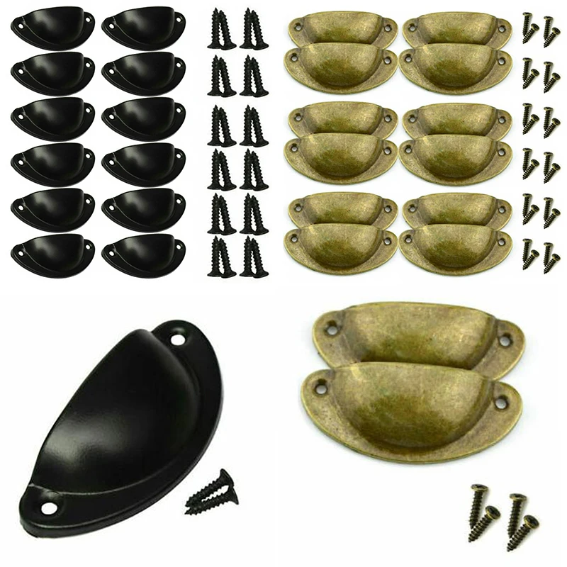 24 шт. ручка для шкафа дверная чашка ящик мебели антикварная ретро украшения