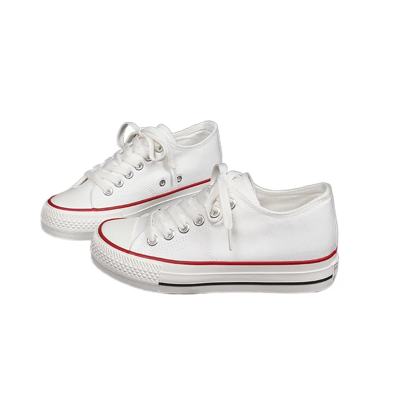 

2021 New Fashion Shoes Women's Thick-soled Board Shoes Women European and American Style Retro Canvas Shoes Street Shooting
