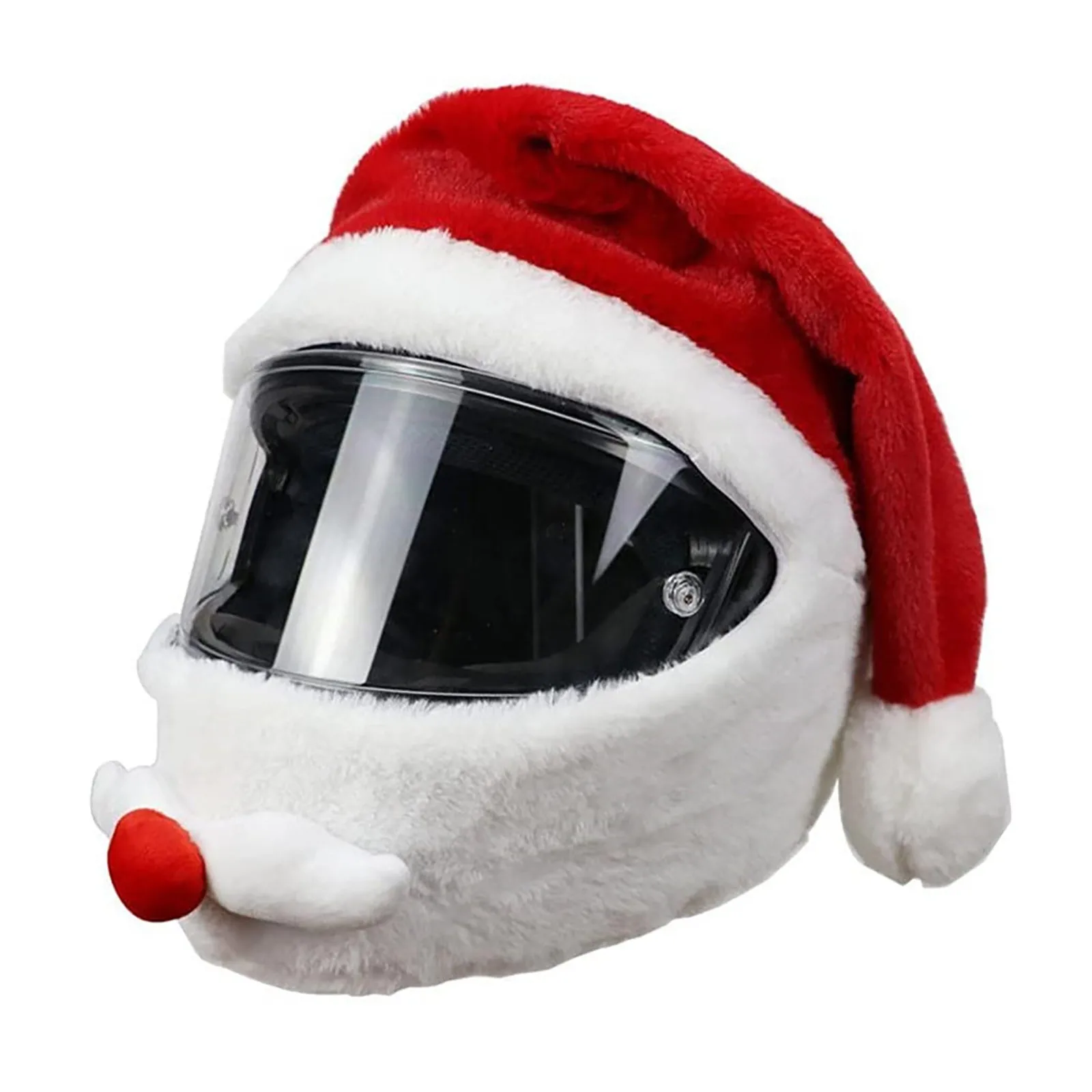 

Motorcycle Helmet Face Masks Cover Santa Claus Xmas Hat Funny Santa Claus Helmet Masks Creative Christmas Party Decor Facemask