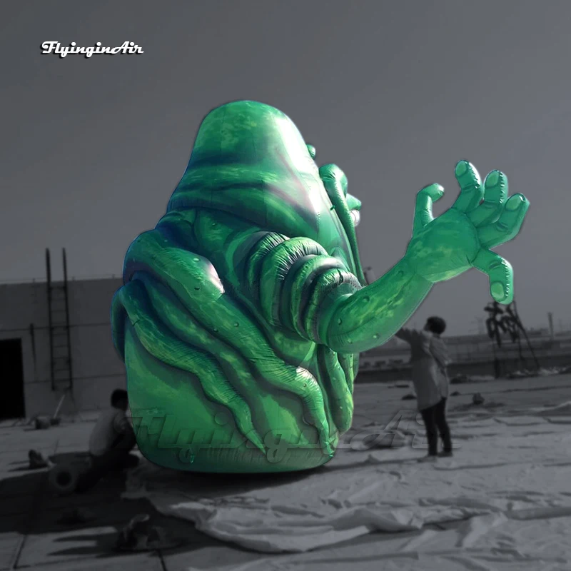Outdoor Yard Decor Halloween Character Scary Inflatable Half-length Zombie 5m Height Green Blow Up Monster For Park Decoration | Дом и сад