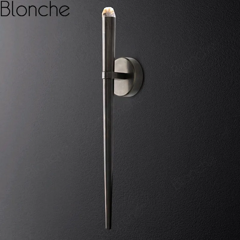 Светильник Настенный золотистый в стиле пост-модерн лампа индастриал