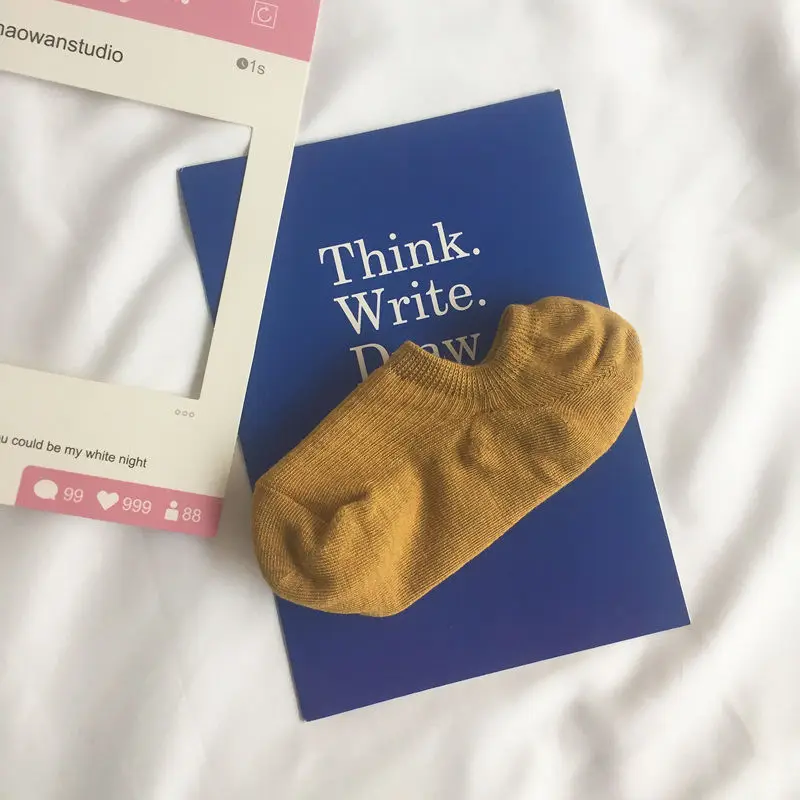 

5Pairs/lot Socks Spring and Summer solid Shallow Mouth Boat Socks Ladies Non-slip solid Stealth Socks Cotton Women Socks