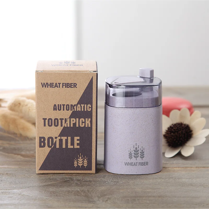 Новый модный из пшеничной соломы автоматический держатель зубочистки контейнер