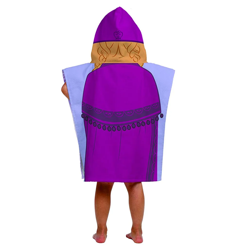 Детское пончо с капюшоном хлопок пляжное полотенце для бассейна мягкое детское