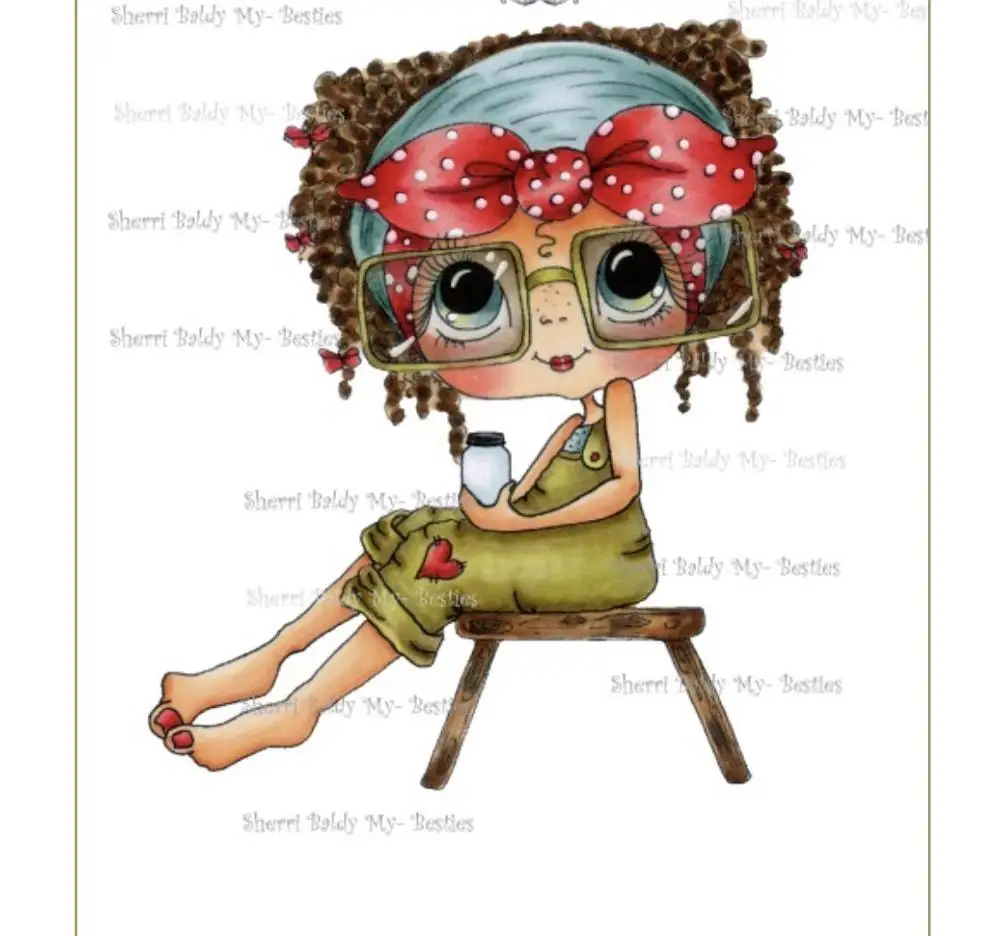 10x8 Девушка сидит на стуле прозрачный силиконовый штамп/печать для DlY