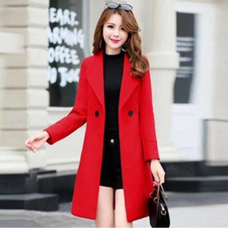 Новинка 2019 женская верхняя одежда осенне-зимняя Модное теплое шерстяное тонкое