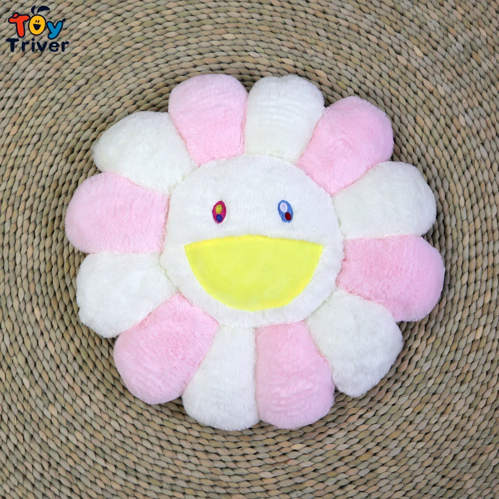Kawaii Smile Face Подсолнух подсолнух цветок плюшевая игрушка тройник Мягкая кукла