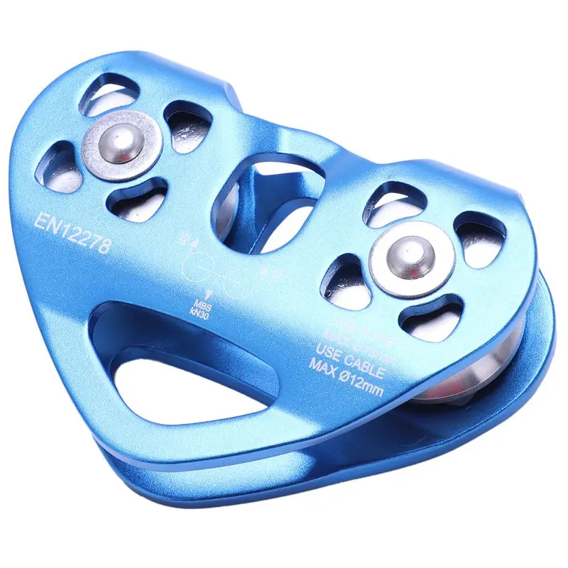 Cuerda de Cable de acero de doble polea para escalada, dispositivo de escalada en forma de coraz&oacute;n de 13mm, carro de alta velocidad con zipine 24KN-2