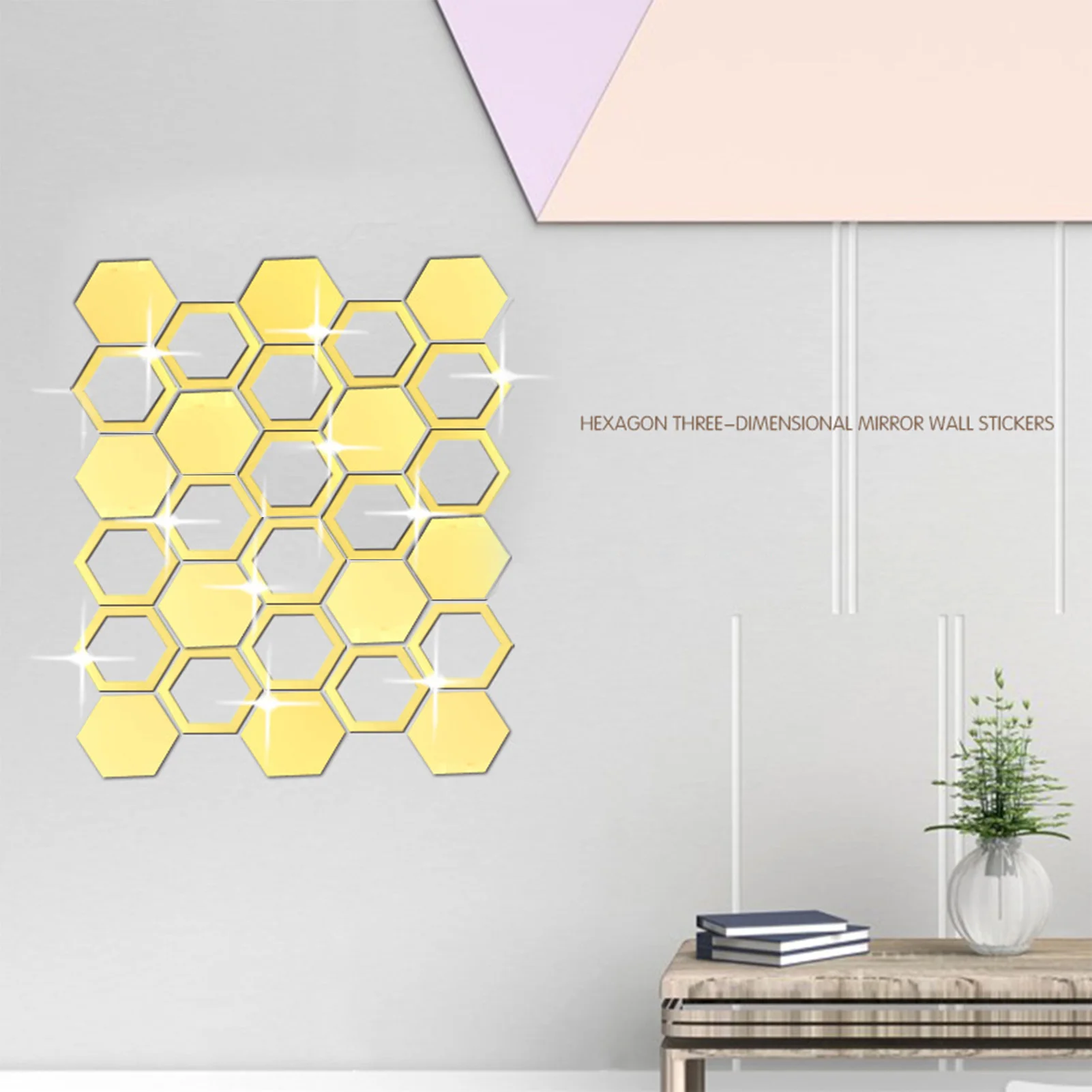 

12PCS Acrylic Mirror Wall Sticker Decal Hexagon for Home Decoration 2021 NEW