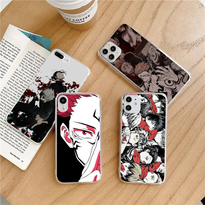 

Jujutsu Kaisen anime Phone Case Transparent soft For iphone 12 11 13 7 8 6 s plus x xs xr pro max mini