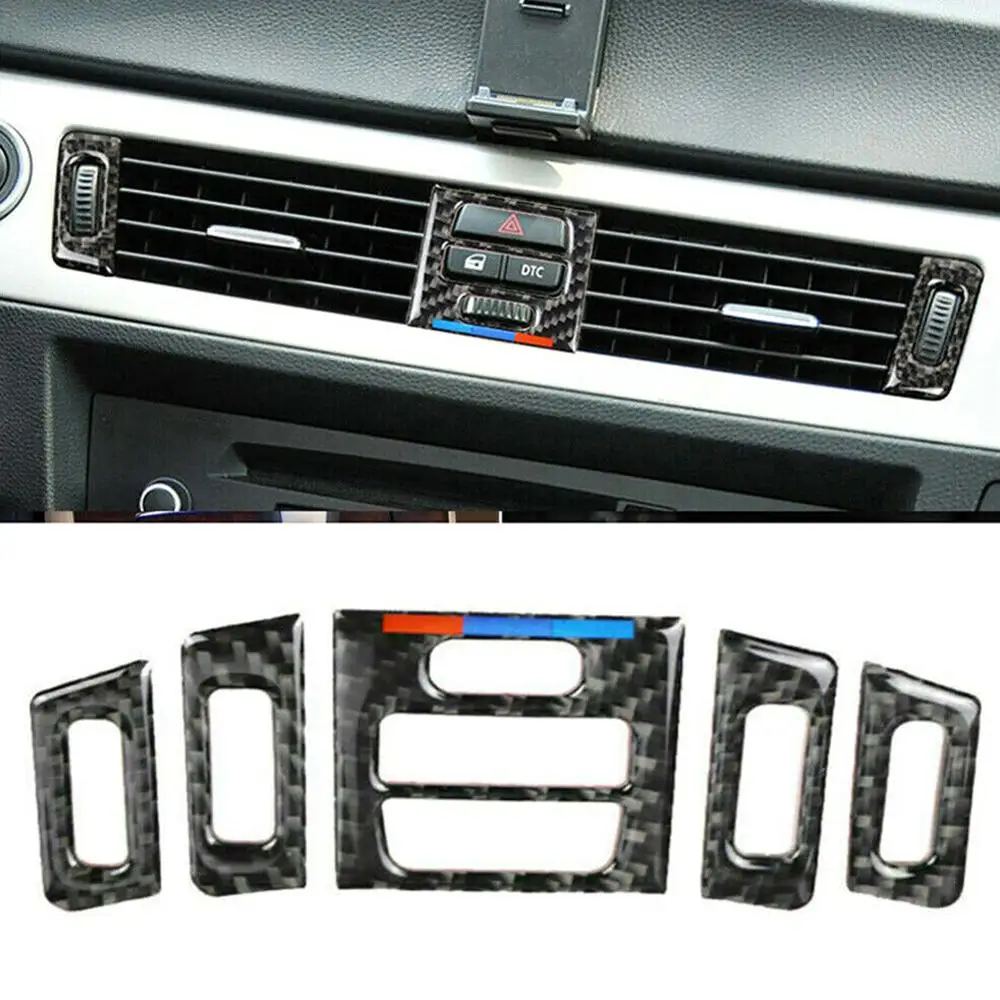 

Air Vent Outlet Interior Trim Carbon fiber Interior For BMW E90 E92 E93 Black Carbon Fiber Car Center Console Interior Accessory