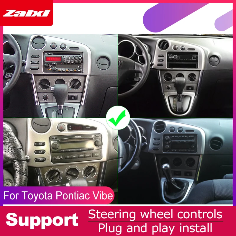 ZaiXi android автомобильный dvd gps мультимедийный плеер для Pontiac Vibe 2003 ~ 2008 dvd-Навигатор