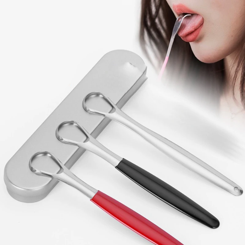 

1PC Useful Tongue Scraper Stainless Steel Oral Tongue Cleaner Mouth Brush Reusable Fresh Breath Maker