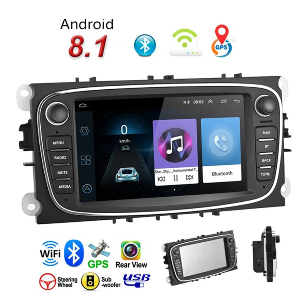Vehemo Автомобильный мультимедийный плеер Android 8 1 GPS Автомагнитола 2 Din 7 ''аудио DVD