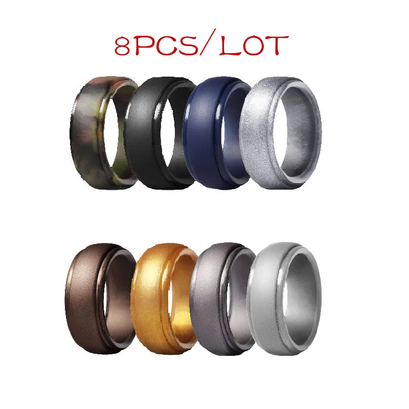 8 шт./лот силиконовое кольцо на палец размер 7 14 гибкое гипоаллергенное армейское
